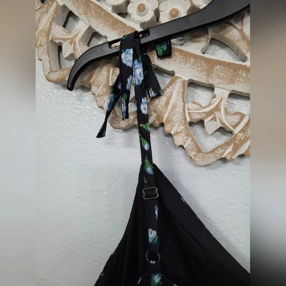 Betsey Johnson Satin Pleated Floral Printed Midi Dress - Picture 10 of 13